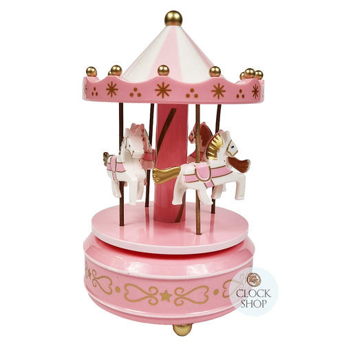 Pink Horse Carousel Music Box (Strauss- Walzer) image