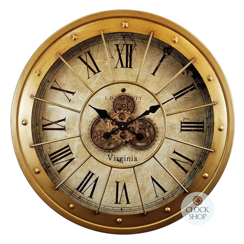 80cm Alford Gold Moving Gear Wall Clock By COUNTRYFIELD image
