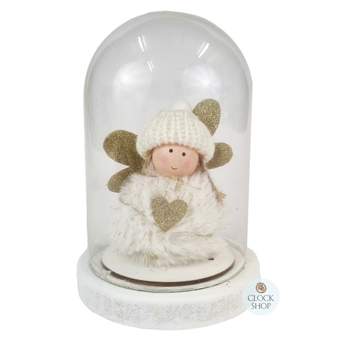 15cm Angel In Glass Dome Christmas Table Decoration