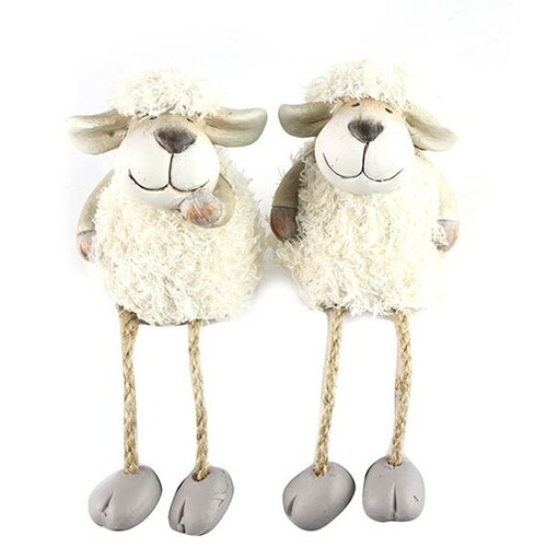 9.5cm Sheep Shelf Sitter with Rope Legs- Assorted Designs