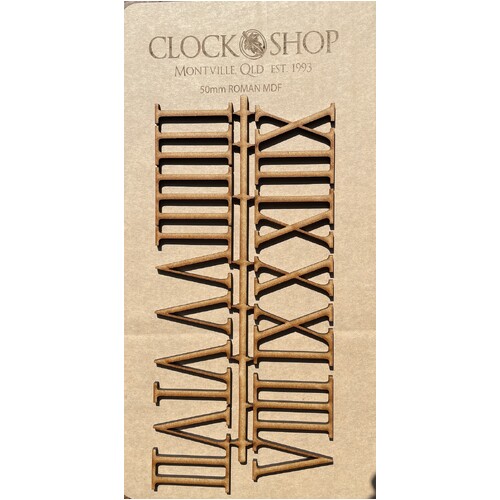 50mm Natural MDF Roman Numerals image