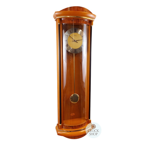 82cm Cherry Battery Chiming Wall Clock With Piano Finish By AMS image