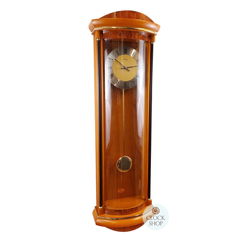 82cm Cherry Battery Chiming Wall Clock With Piano Finish By AMS
