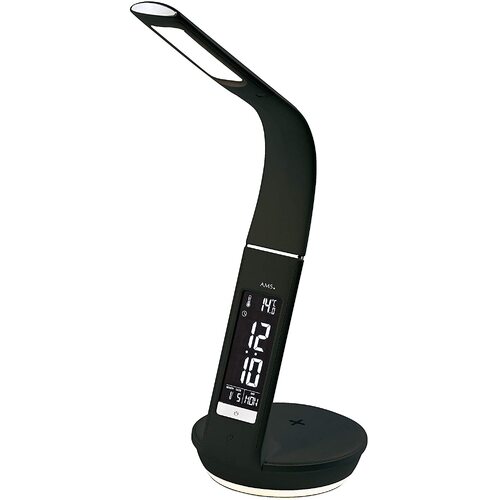 50cm Black Digital Alarm Clock With Smartphone Charger & Light By AMS image