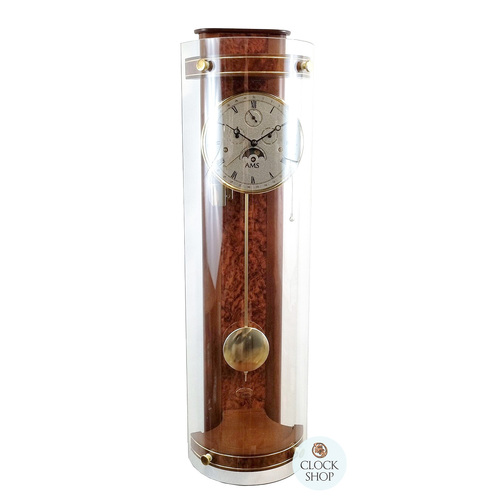 73cm Walnut 8 Day Mechanical Chiming Wall Clock With Curved Glass By AMS image