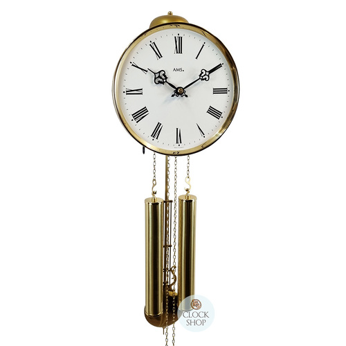 Polished Brass 8 Day Mechanical Wall Clock By AMS image
