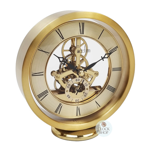 14cm Millendon Gold Battery Skeleton Table Clock By ACCTIM