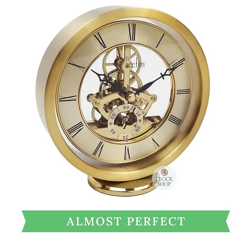 14cm Millendon Gold Battery Skeleton Table Clock By ACCTIM (Cracked Back) image