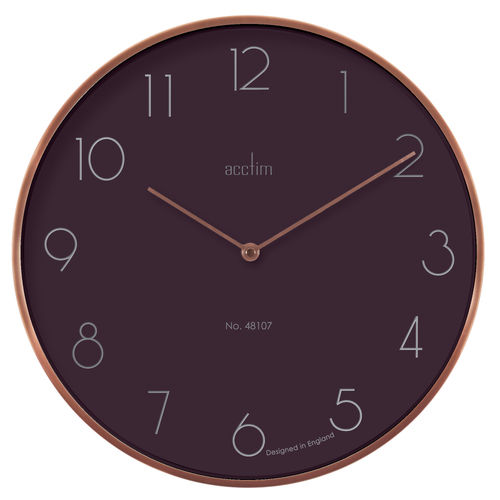 35cm Madison Burgundy Round Wall Clock By ACCTIM