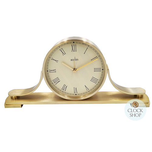 14cm Wardley Gold Battery Tambour Mantel Clock By ACCTIM image