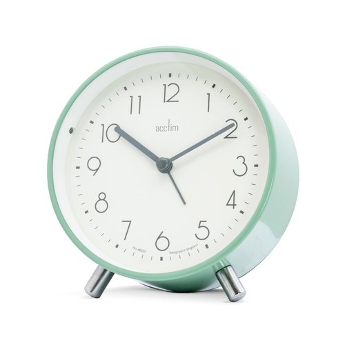 14cm Fossen Green Analogue Alarm Clock By ACCTIM