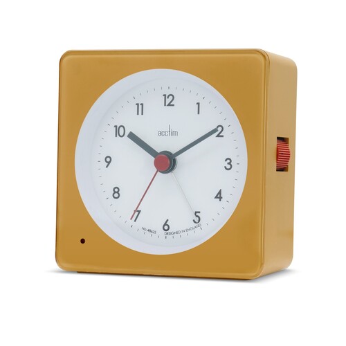 10cm Barber Yellow Analogue Alarm Clock By ACCTIM