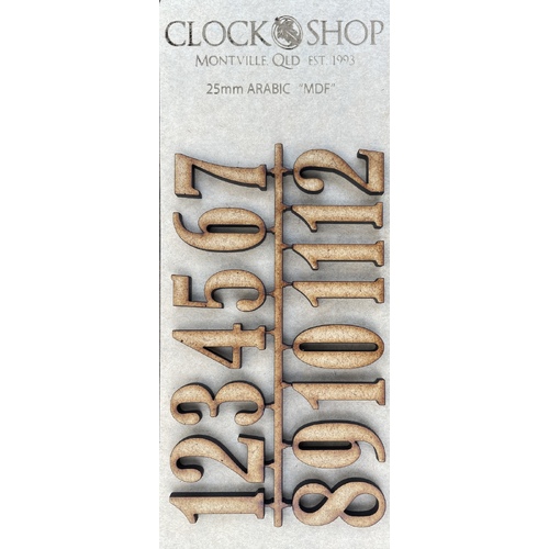 25mm Natural MDF Arabic Numerals image