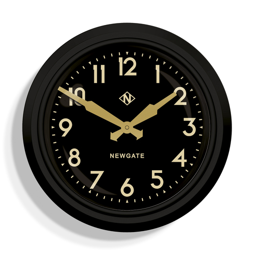 37cm Electric Black Wall Clock By NEWGATE