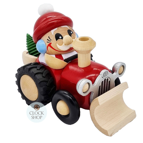 11cm Santa In Tractor German Incense Burner By Seiffener