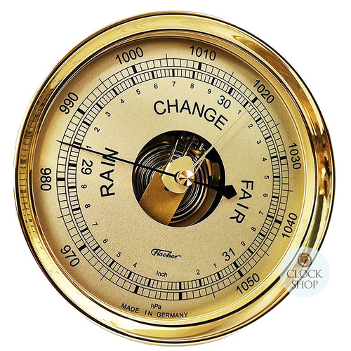 20cm Gold Barometer Insert With Gold Dial By FISCHER
