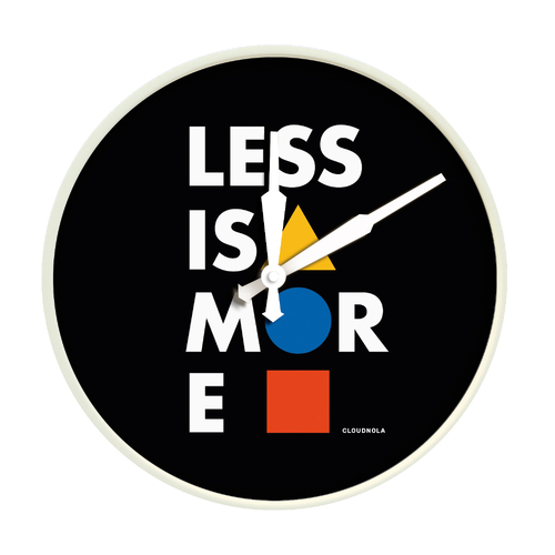 45cm Bauhaus Collection Less Is More Black Silent Wall Clock By CLOUDNOLA image
