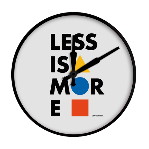 45cm Bauhaus Collection Less Is More White Silent Wall Clock By CLOUDNOLA