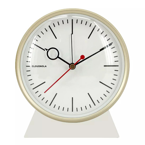 13.5cm Bloke White Silent Analogue Alarm Clock By CLOUDNOLA