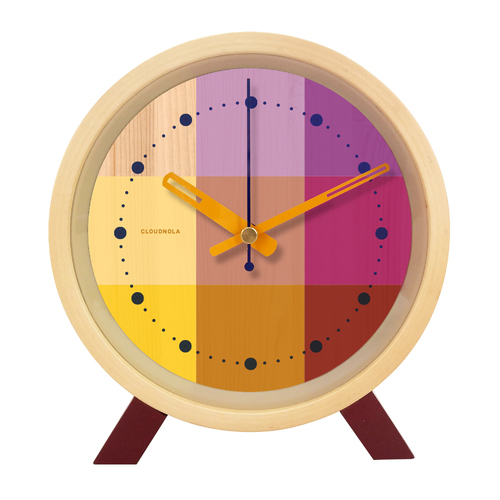 15cm Riso Collection Magenta & Yellow Silent Analogue Alarm Clock By CLOUDNOLA