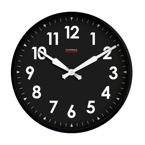 45cm Factory Collection Black Silent Wall Clock By CLOUDNOLA
