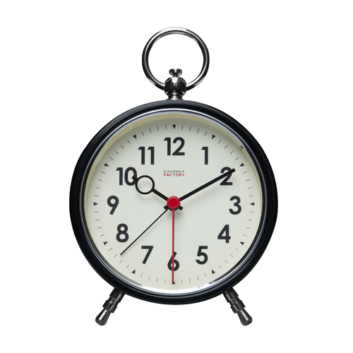15cm Factory Collection Black Silent Analogue Alarm Clock By CLOUDNOLA