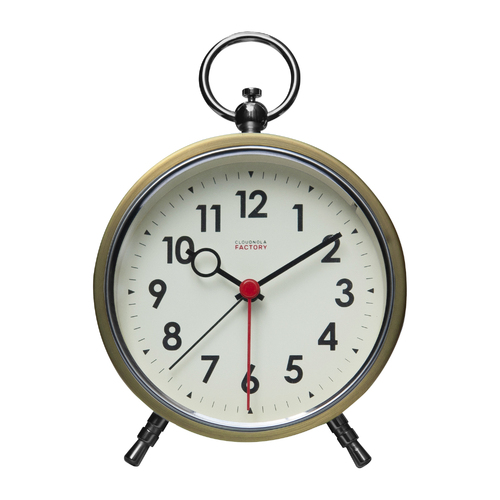 15cm Factory Collection Gold Silent Analogue Alarm Clock By CLOUDNOLA