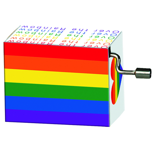 Modern Designs Hand Crank Music Box- Rainbow Stripes (Over The Rainbow)