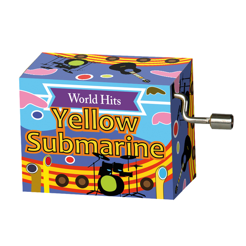 World Hits Hand Crank Music Box (The Beatles- Yellow Submarine)