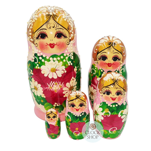 Pink Pearl Russian Dolls 16cm (Set Of 5)