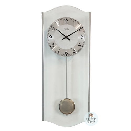 50cm Silver Pendulum Wall Clock By AMS image