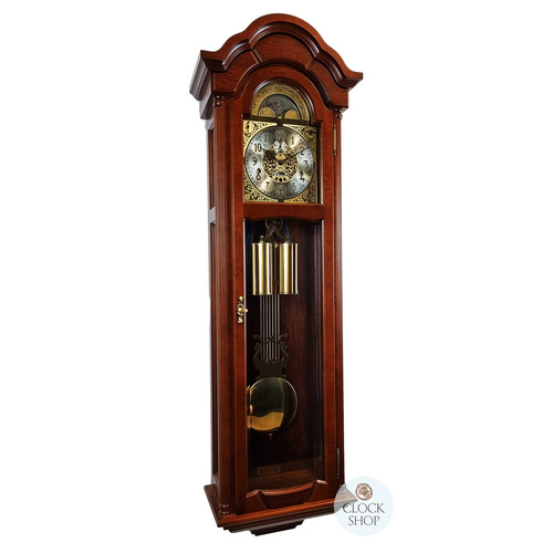 118cm Walnut 8 Day Mechanical Regulator Wall Clock With Moon Dial By AMS