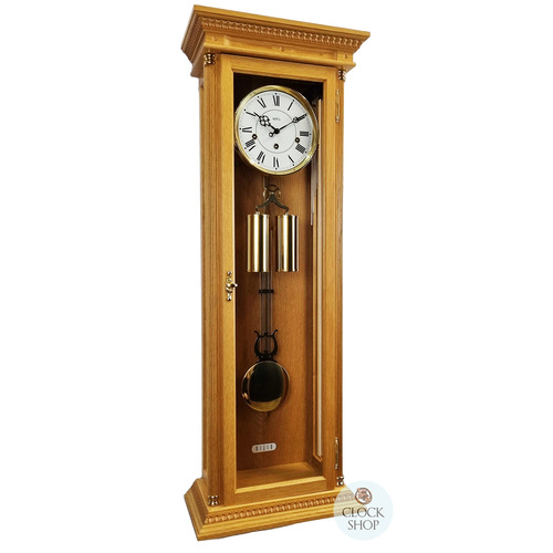 99cm Oak 8 Day Mechanical Regulator Wall Clock With Westminster Chime By AMS image