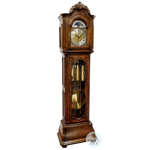 215cm Decorative Oak Grandfather Clock with Westminster Chime & Moon Dial