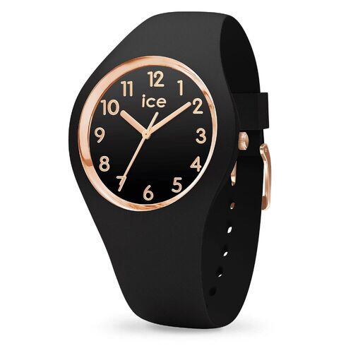Glam Collection Black/Rose Gold Watch with Black Numbered Dial By ICE