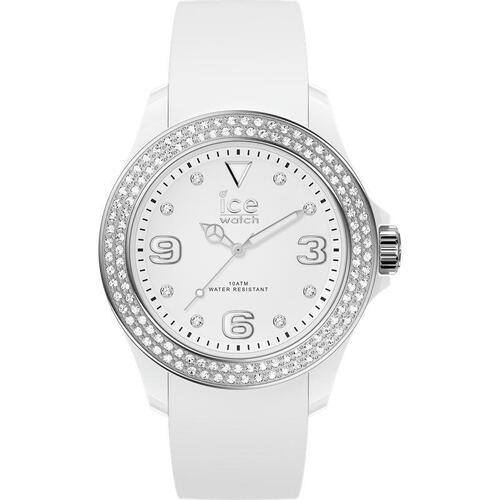 Star Collection White/Silver Watch with White Dial with Swarovski Crystals By ICE