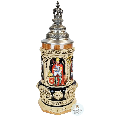 The King's Beer Stein With Pewter Crown On Lid 0.75L BY KING image