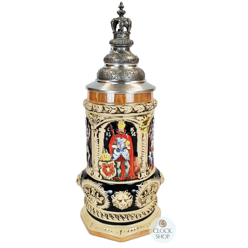 The King's Beer Stein With Pewter Crown On Lid 0.75L BY KING