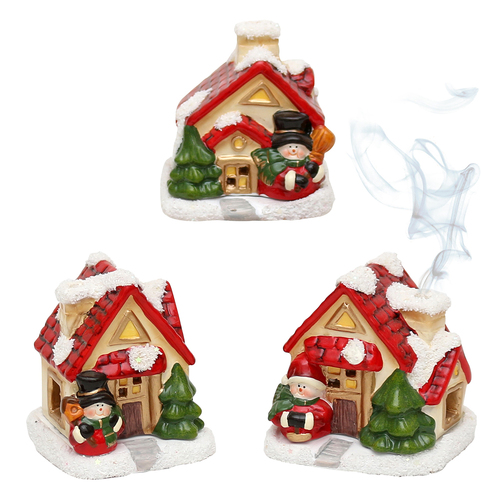 8cm Snowman House German Incense Burner - Assorted Designs