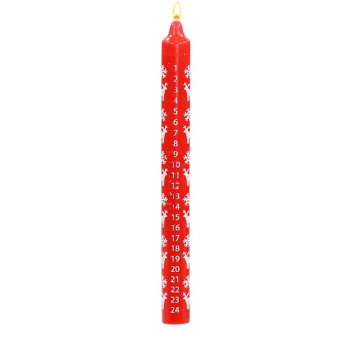 25cm Red Advent Calendar Candle
