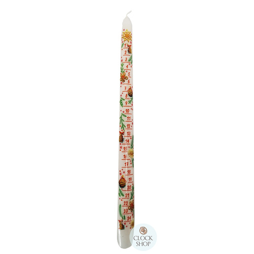 29cm White Advent Christmas Calendar Candle image