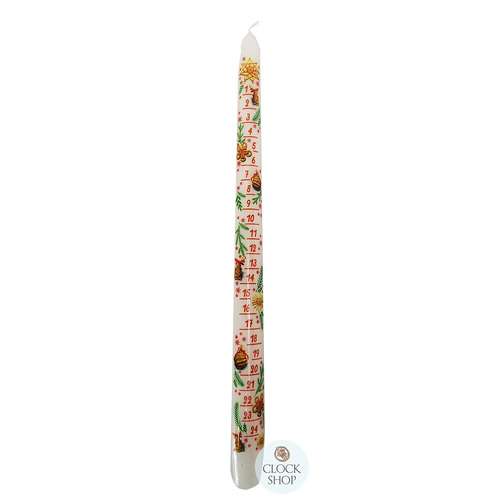 29cm White Advent Christmas Calendar Candle