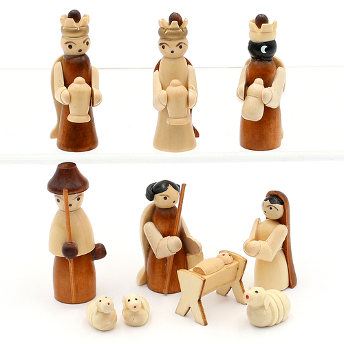 10 Piece Hand Carved Nativity Set image