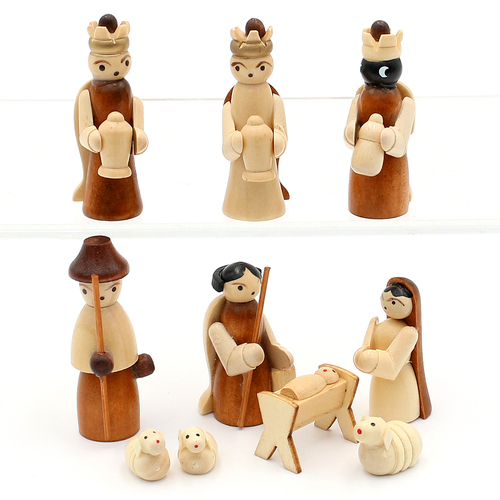10 Piece Hand Carved Nativity Set By Richard Glässer