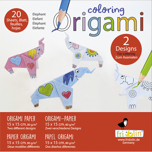 Colouring Origami- Elephant image