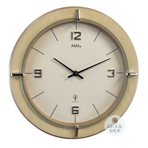 29cm Natural Round Wall Clock By AMS image