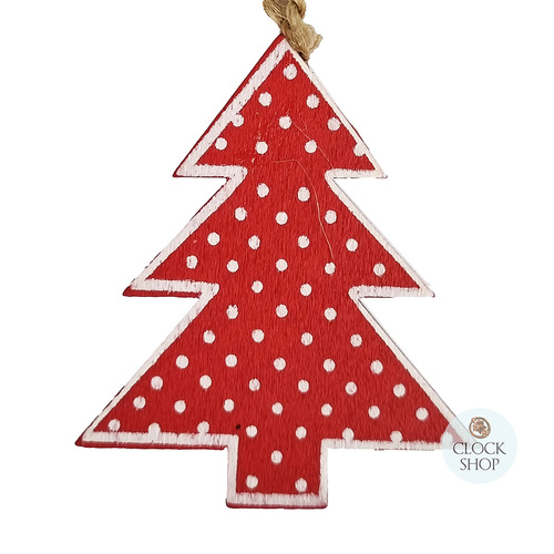 6cm Red Tree Hanging Decoration image