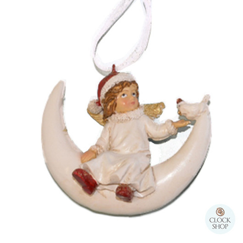 6cm Angel Sitting on Moon Hanging Decoration