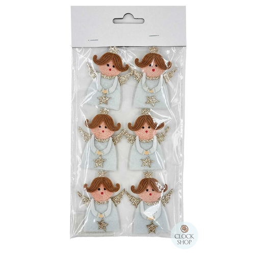 6cm Felt Angel Christmas Decoration (Set Of 6) image