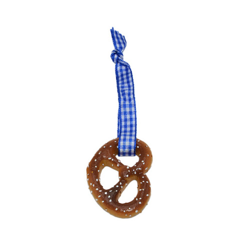 5.5cm Pretzel Hanging Decoration (Blue Ribbon)